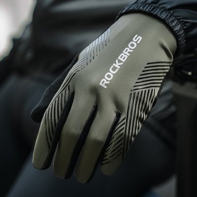 Rękawiczki rowerowe amortyzujące pełne rozmiar XXL - zielone