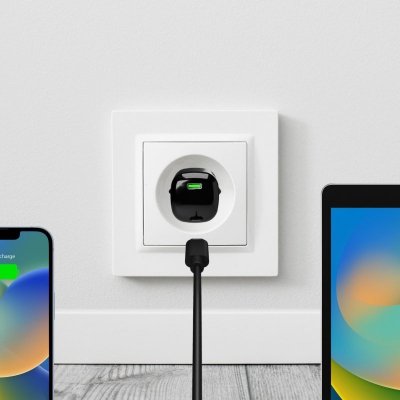 Ładowarka sieciowa USB-C GaN 20W - czarna