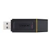 KINGSTON USB FLASH DISK, USB 3.0, 128GB, DATATRAVELER EXODIA, CZARNY, DTX/128GB, USB A, Z OSŁONĄ