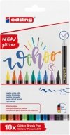 PISAKI Z KOŃCÓWKĄ PĘDZELKOWĄ EDDING 1340 MIX KOLORÓW BROKATOWYCH 1-6 MM 10SZT