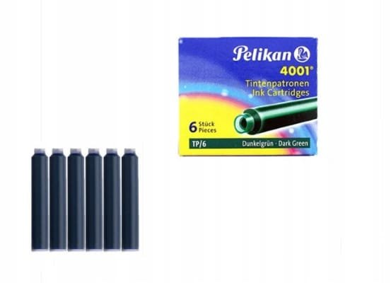 NABOJE DO PIÓR marki PELIKAN - ZIELONE TP/6