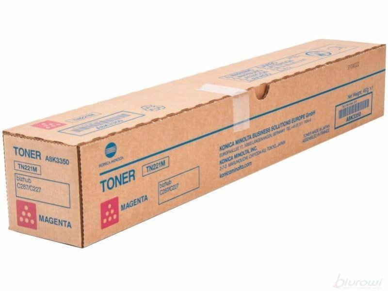 TONER ORYGINALNY MINOLTA TN221M A8K3350 MAGENTA 21000 STRON