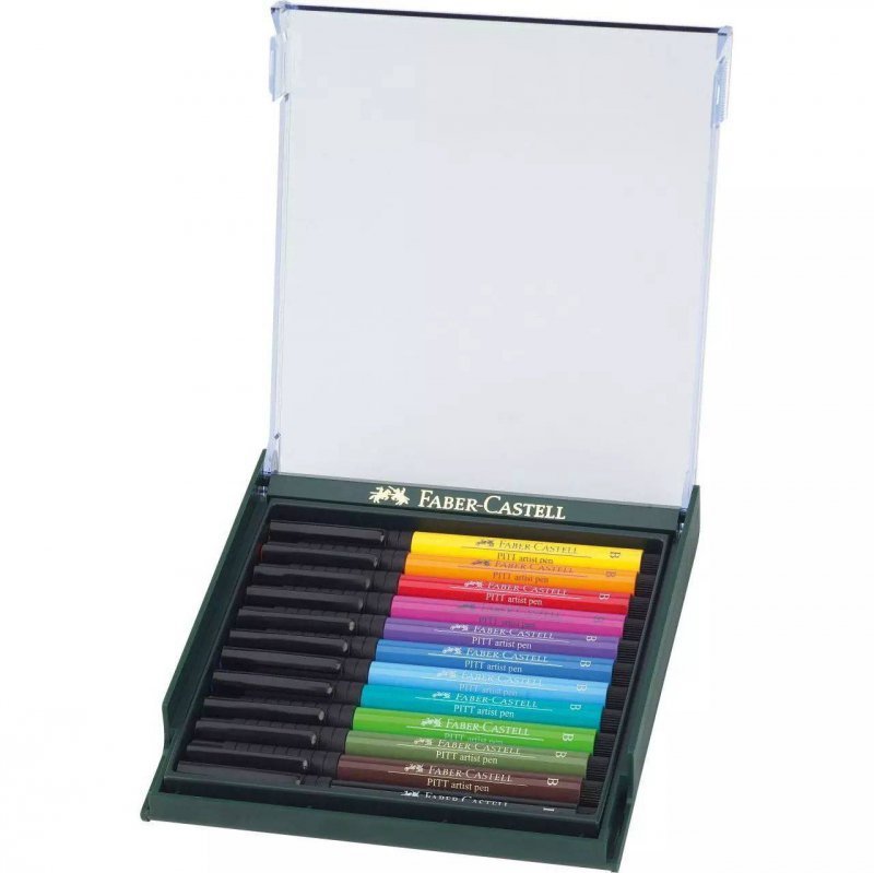 ZAKREŚLACZ & PISAK ARTYSTYCZNY FABER-CASTEL PEN BRUSH 267421 MIX INTENS. 12SZT