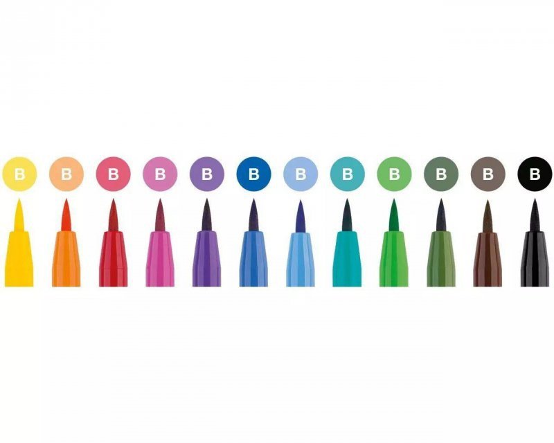 ZAKREŚLACZ & PISAK ARTYSTYCZNY FABER-CASTEL PEN BRUSH 267421 MIX INTENS. 12SZT