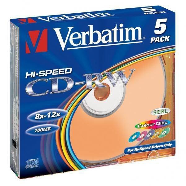 PŁYTA CD-RW 700MB 12X VERBATIM DATALIFE PLUS 43167 SLIM 5 SZT.