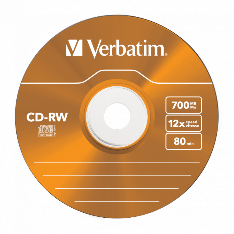 PŁYTA CD-RW 700MB 12X VERBATIM DATALIFE PLUS 43167 SLIM 5 SZT.