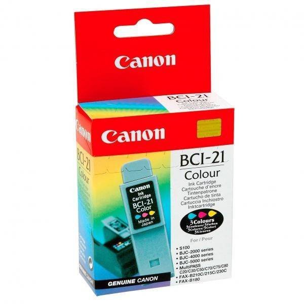 CANON ORYGINALNY INK / TUSZ BCI21C, COLOR, BLISTR, 120S, 0955A351, CANON BJ-C4000, 2000, 4100, 4400, 4650, 5500