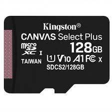 KINGSTON KARTA PAMIĘCI MICROSD 128GB CANVAS SELECT PLUS 100MB/S