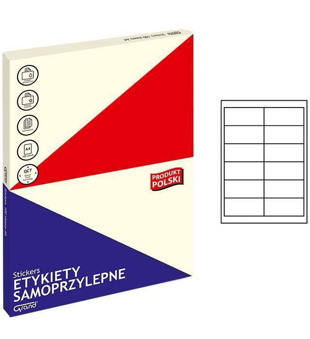 ETYKIETY SAMOPRZYLEPNE 97X42.3MM GRAND 150-1046 BIAŁE 100ARK*12SZT