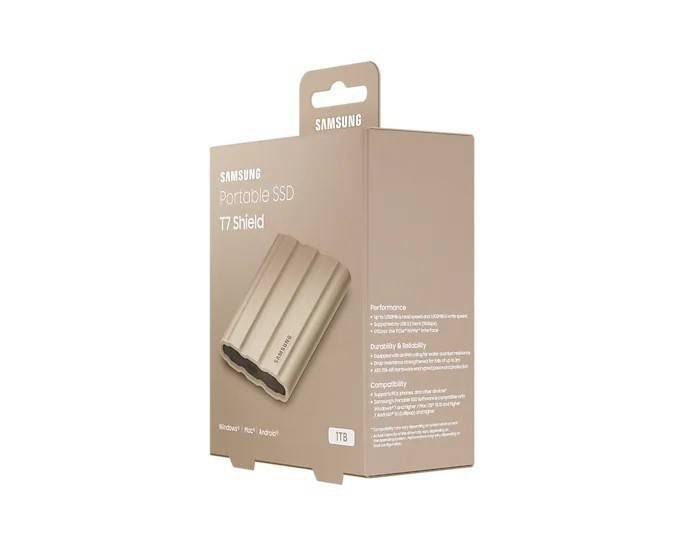 SAMSUNG DYSK SSD T7 SHIELD 1TB USB 3.2, BEŻOWY