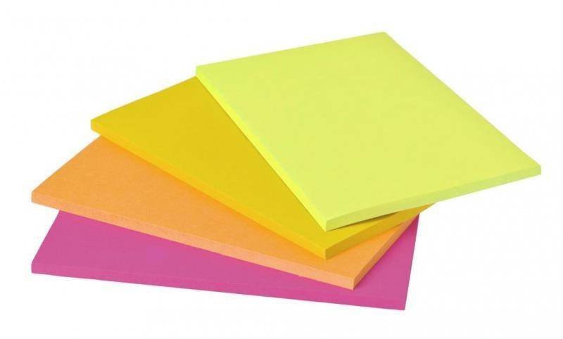 KARTECZKI SAMOPRZYLEPNE 200X149MM 3M POST-IT® SUPER STICKY 6845-SSP MIX KOLORÓW 4X45 KART