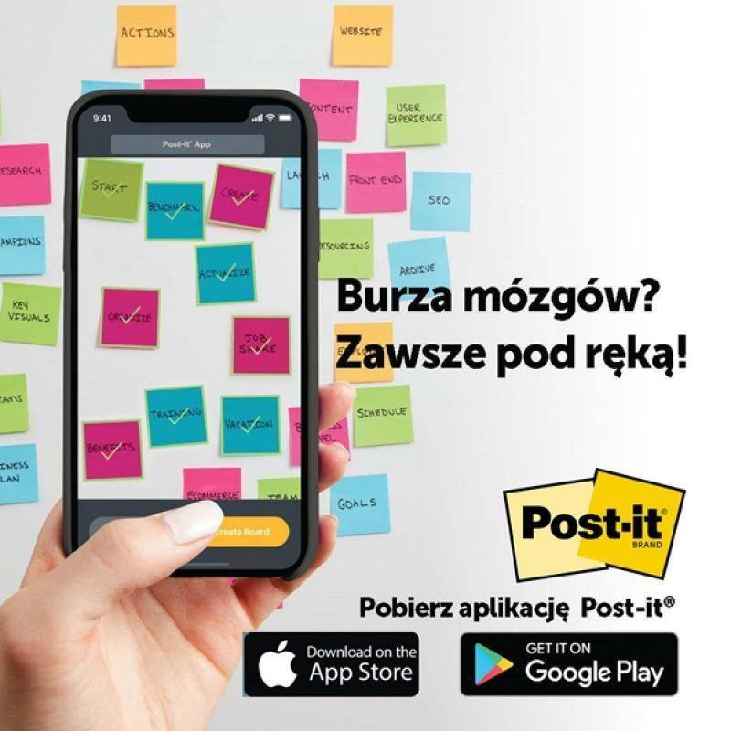 KARTECZKI SAMOPRZYLEPNE CARNIVAL, W LINIĘ, 101X101MM 3M POST-IT® SUPER STICKY XL W LINIE 6X90 KART