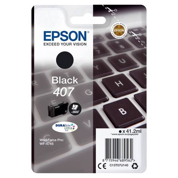 EPSON ORYGINALNY INK / TUSZ C13T07U140, BLACK, 2600S, 41.2ML, EPSON WF-4745