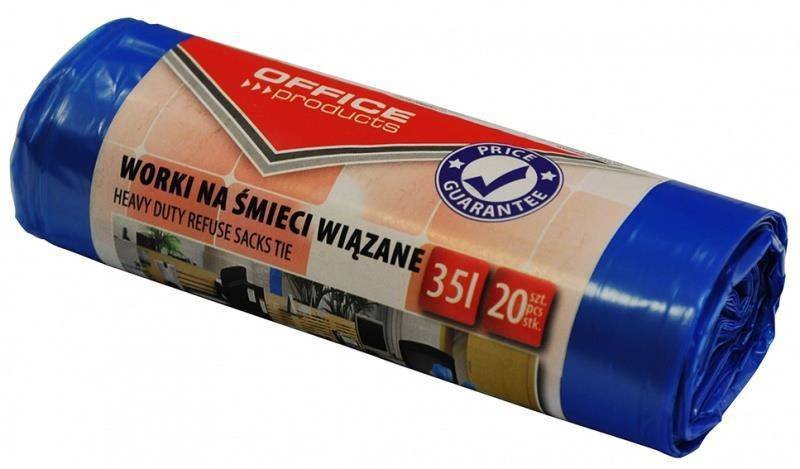 WORKI NA ŚMIECI LDHD OFFICE PRODUCTS PREMIUM NIEBIESKIE 35L 20SZT.