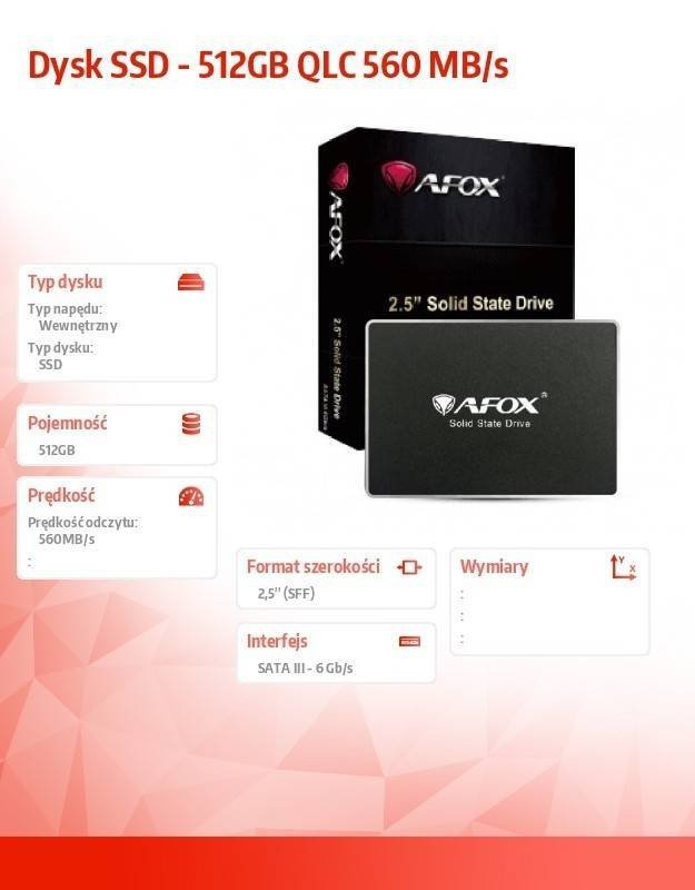 AFOX DYSK SSD - 512GB QLC 560 MB/S