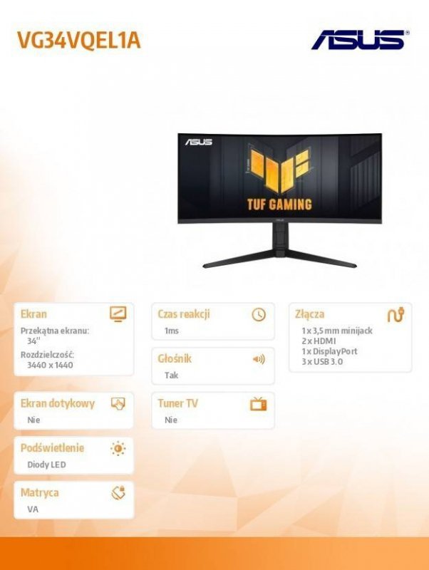 ASUS MONITOR 34 CALI VG34VQEL1A