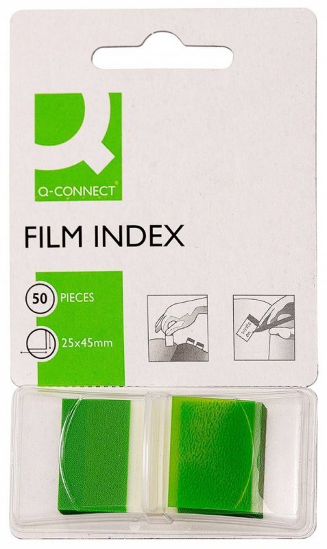 ZAKŁADKI INDEKSUJĄCE FOLIOWE 25,4X43,7MM Q-CONNECT ZIELONE 50 SZT