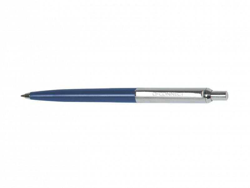 DŁUGOPIS AUTOMATYCZNY Q-CONNECT PRESTIGE NIEBIESKI 0.7MM NIEBIESKO/SREBRNA OBUDOWA