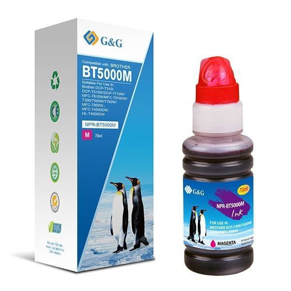 G&G KOMPATYBILNY INK / TUSZ Z BT-5000M, MAGENTA, 5000S, NPR-BT5000M, DLA BROTHER DCP T300, DCP T500W, DCP T700W