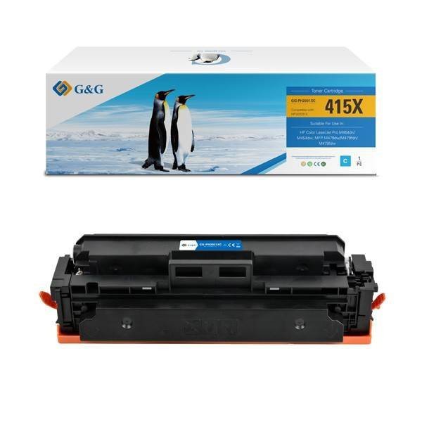 G&G KOMPATYBILNY TONER Z W2031X, CYAN, 6000S, NT-PH2031XC, HP 415X, HIGH CAPACITY, DLA HP COLOR LASERJET PRO M454, MFP M479, N