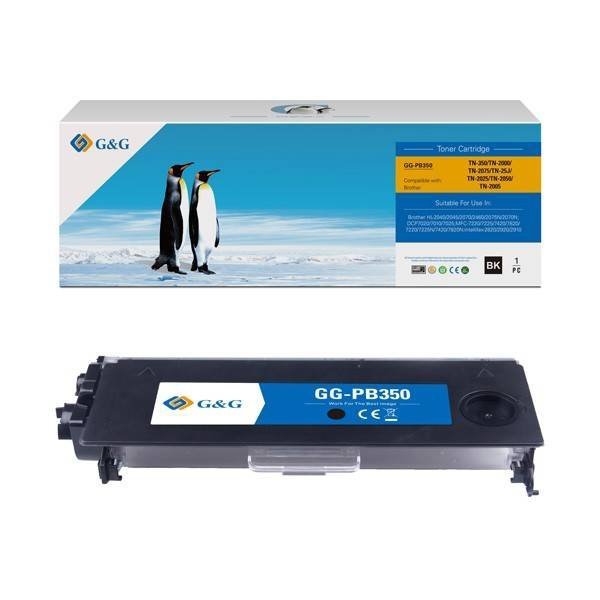 G&G KOMPATYBILNY TONER Z TN2000, TN350, TN2075, TN2025, TN2050, BLACK, 2500S, NT-PB350, DLA BROTHER DCP 7020, 7010, 7025, FAX 28