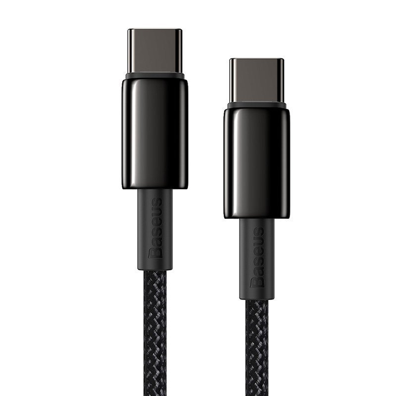 Kabel USB-C do USB-C Baseus Tungsten Gold, 100W, 1m (czarny)