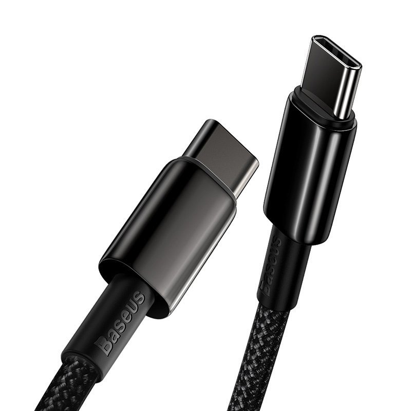 Kabel USB-C do USB-C Baseus Tungsten Gold, 100W,  2m (czarny)