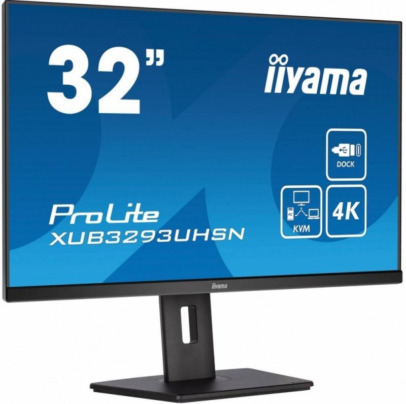 IIYAMA MONITOR PROLITE XUB3293UHSN 31.5 CALA XUB3293UHSN-B5 IPS,4K,USB-C DOCK,KVM,SLIM,2X3W,RJ45