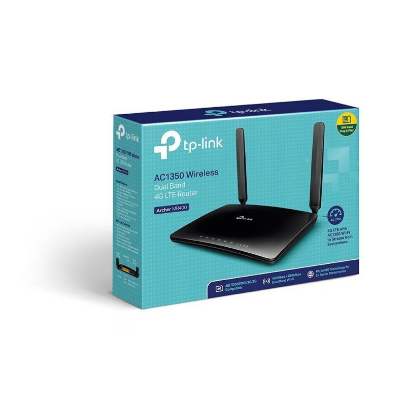 TP-LINK ARCHER MR400 4G LTE ROUTER AC1200 3LAN 1LAN/WAN 1SIM