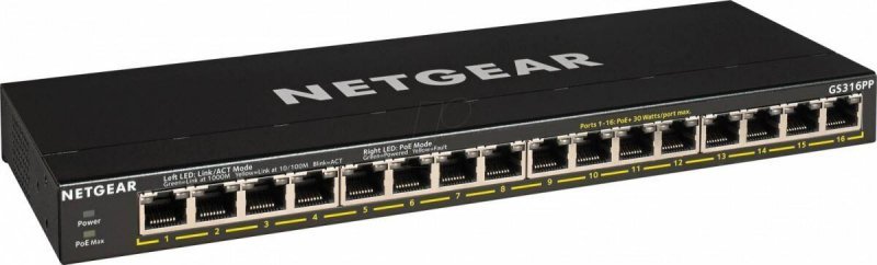 NETGEAR PRZEŁĄCZNIK NIEZARZĄDZALNY GS316P 16X1GB POE