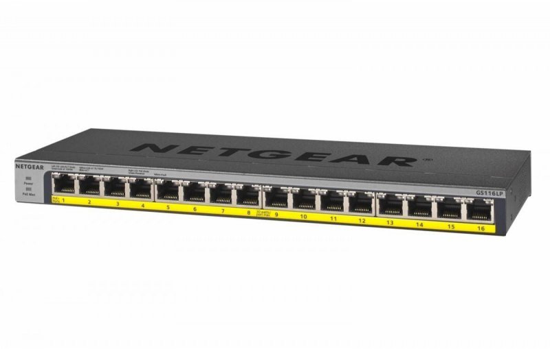 NETGEAR PRZEŁĄCZNIK GS116LP SWITCH NIEZARZĄDZALNY 16XGE POE+
