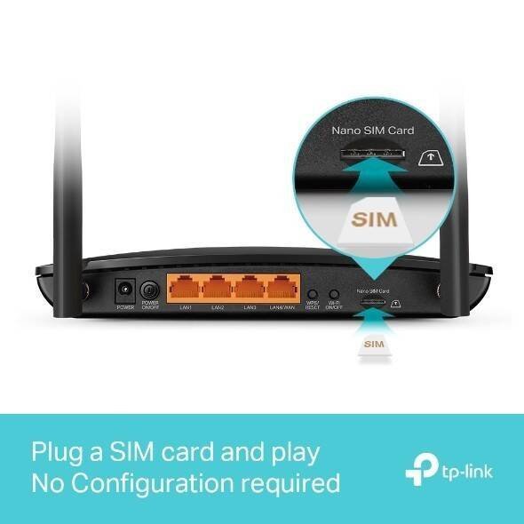 TP-LINK ROUTER ARCHER MR500 4G LTE CAT6 ROUTER AC1200
