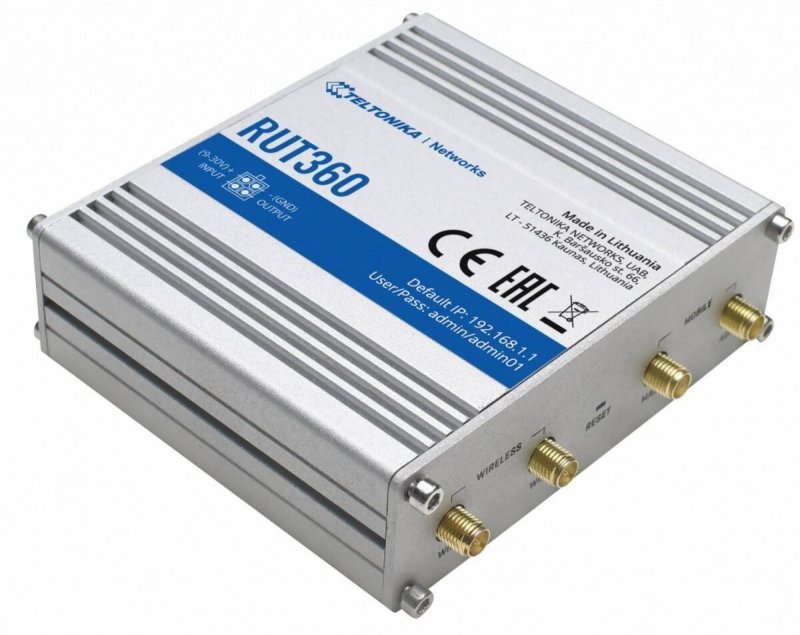 TELTONIKA ROUTER LTE RUT360 (CAT 6), 3G, WIFI, ETHERNET