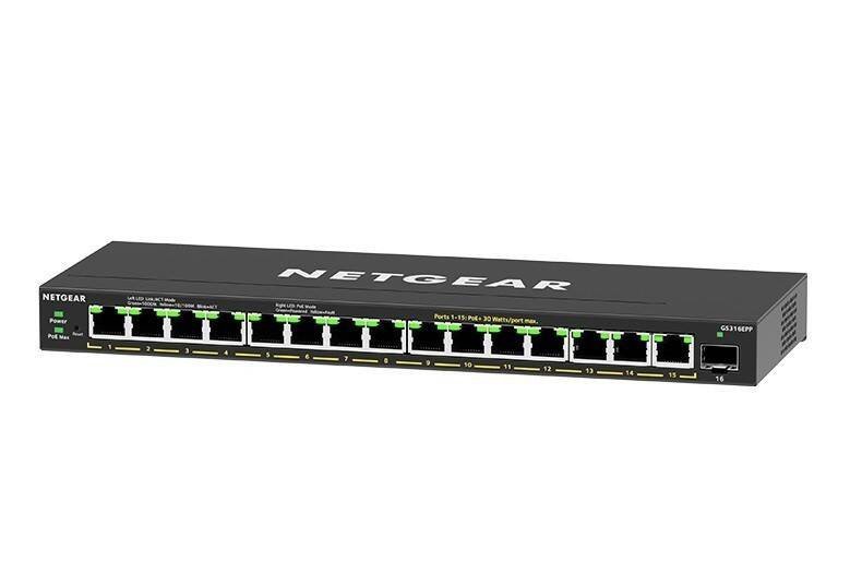 NETGEAR PRZEŁĄCZNIK GS316EPP SWITCH UNMANAGED 16XGE POE+