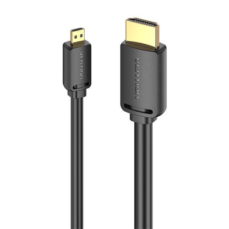 Kabel HDMI-D męski do HDMI-A męski Vention AGIBH 2m, 4K 60Hz (czarny)