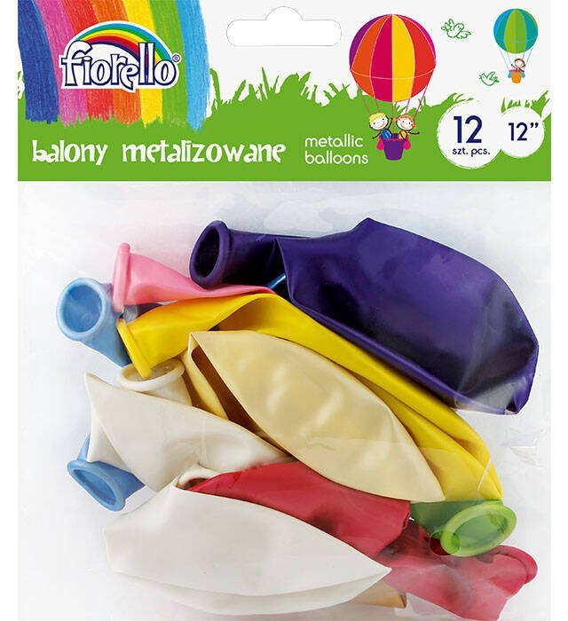 BALONY 12&quot; FIORELLO 170-2455 METALICZNY MIX KOLORÓW 12SZT