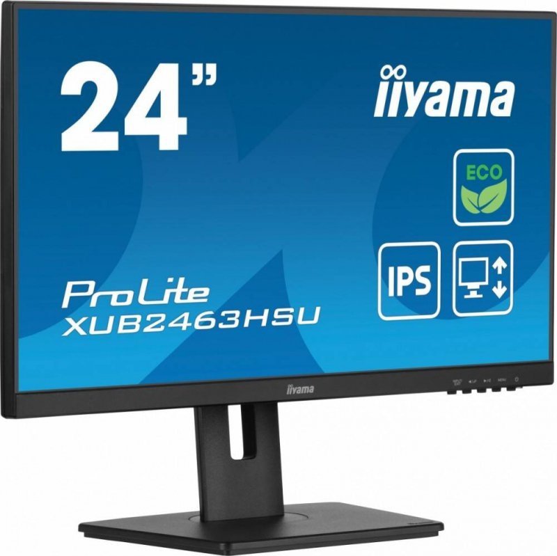 IIYAMA MONITOR 23.8 CALA PROLITE XUB2463HSU-B1 IPS,100HZ,ECO,3MS,SLIM,HDMI,DP,2X USB3.22X2W,HAS(150MM),TCO,EPEAT