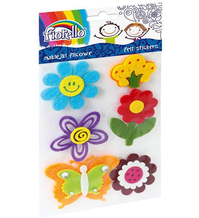 NAKLEJKI DEKORACYJNE FILCOWE FIORELLO GR-NP332 KWIATY I MOTYL 170-2390 MIX
