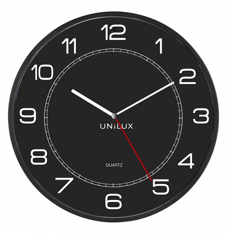 ZEGAR ŚCIENNY 57,5CM UNILUX MEGA 400094568 CZARNY