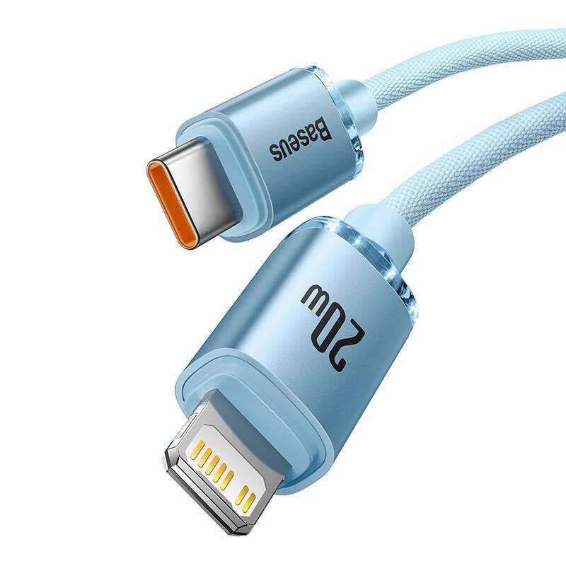 KABEL USB-C DO IP BASEUS CRYSTAL SHINE, 20W, 2M (NIEBIESKI)