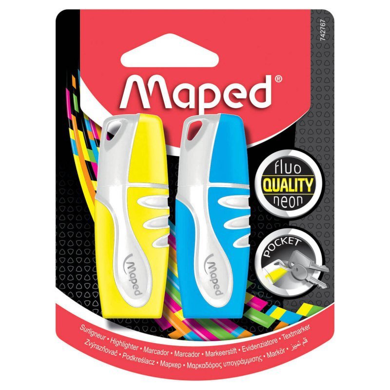 ZAKREŚLACZ MAPED FLUO PEPS POCKET 2 SZT MIX KOLORÓW BLISTER