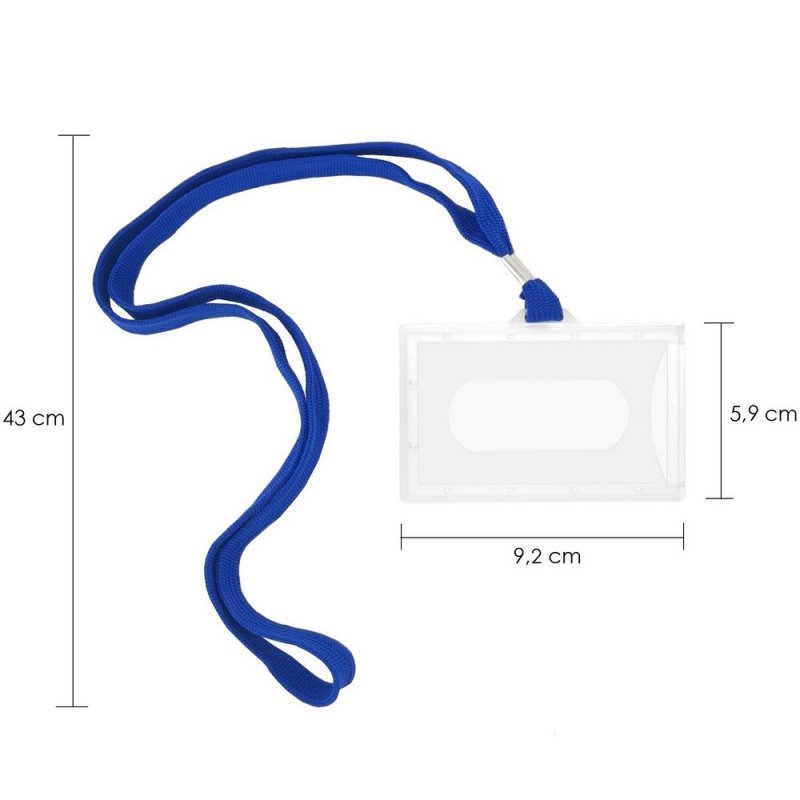 IDENTYFIKATOR Z TAŚMĄ 92X59MM D.RECT NIEBIESKI 50SZT