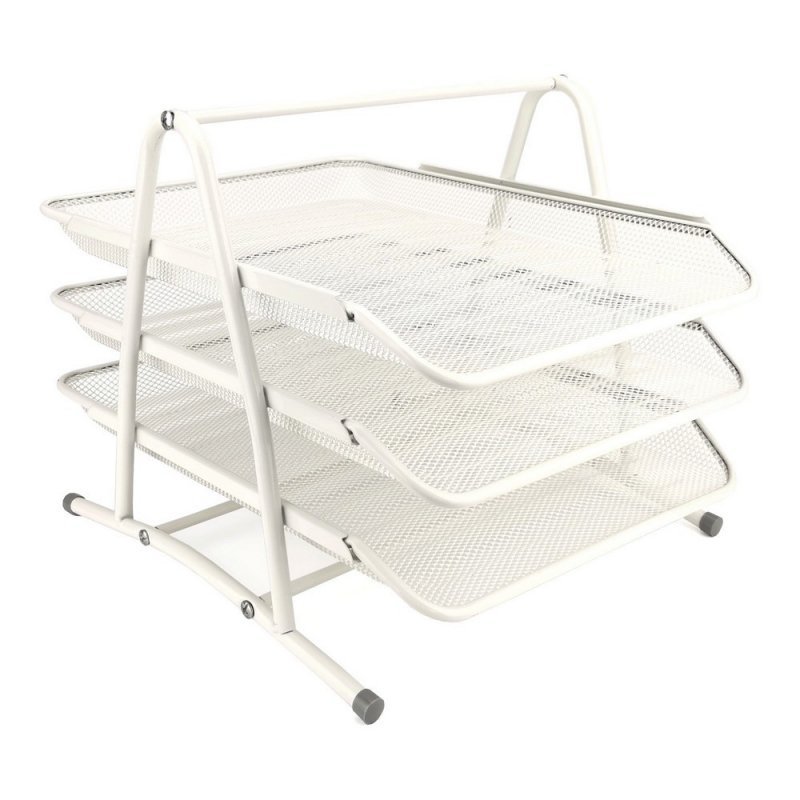 SZUFLADA NA DOKUMENTY 297X275X350MM LEVIATAN 3 SZUFLADY PERŁOWA METALOWA SIATKA