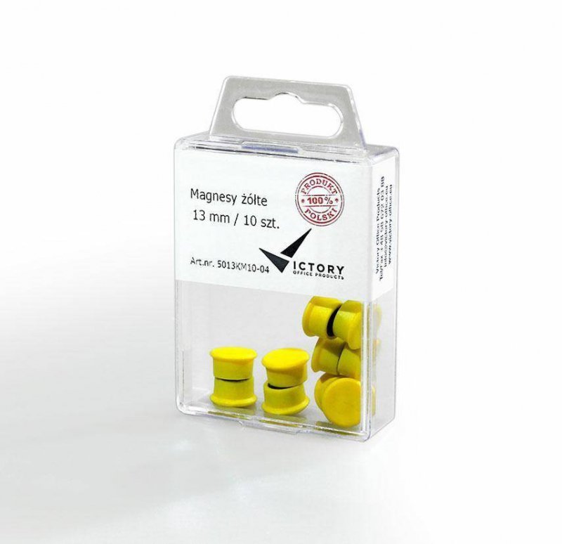 MAGNESY 13MM VICTORY OFFICE PRODUCTS 5013KM10-04 ŻÓŁTE 10SZT