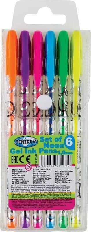 DŁUGOPISY ŻELOWY PVC CENTRUM NEON 87400 NEON*6 1.0MM 6SZT