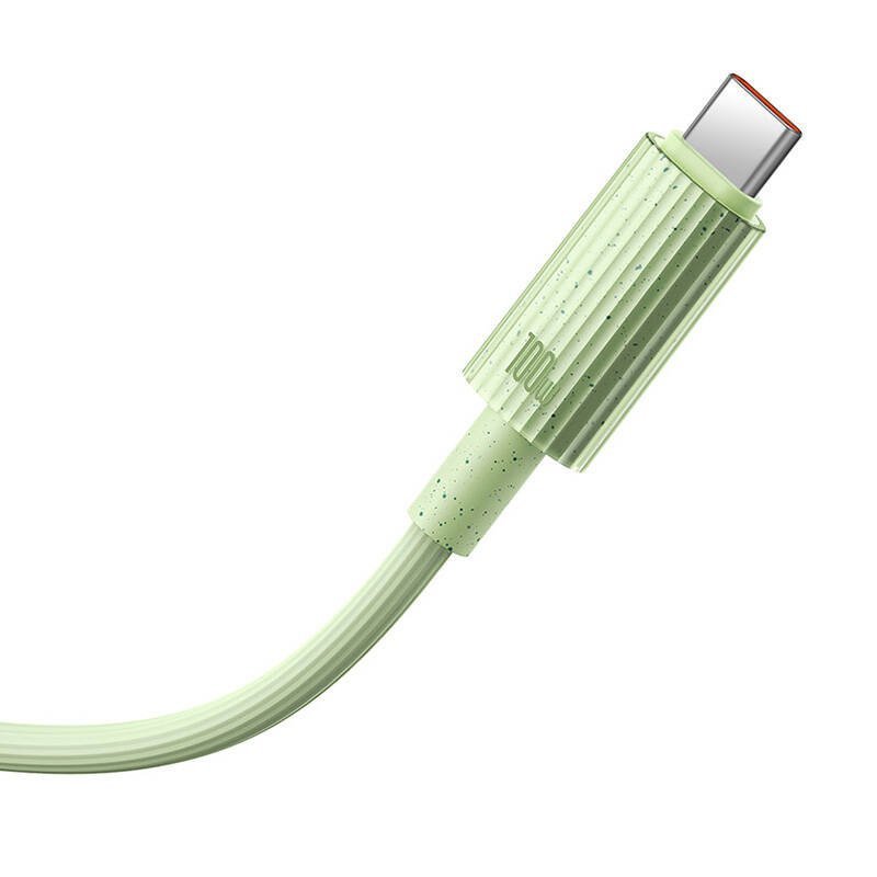 Kabel szybko ładujący Baseus USB-C do USB-C Habitat Series 100W, 1m (zielony)