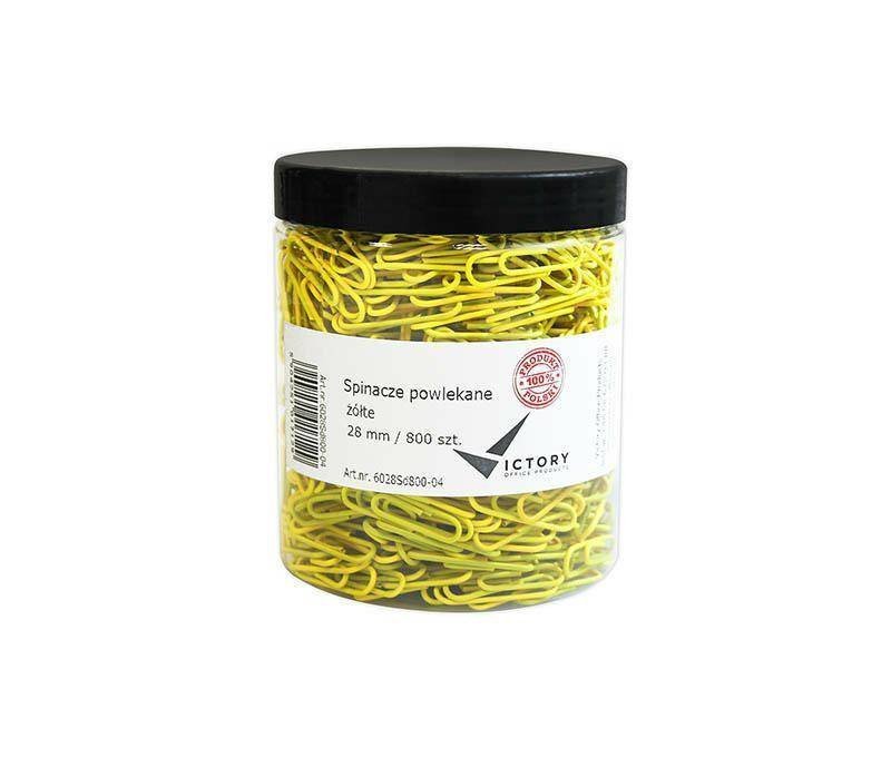 SPINACZE OKRĄGŁE 28MM VICTORY OFFICE PRODUCTS 6028SD800-04 ŻÓŁTE METALOWEPOWLEKANE W SŁOIKU DUŻYM 800SZT