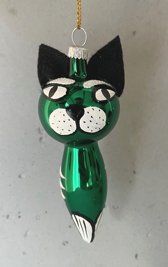 Bombka szklana &quot;KOT&quot; niebieski