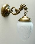 Kinkiet mosiężny,lampa ścienna z mosiądzu