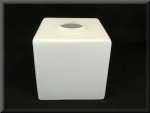 Klosz szklany kwadrat biały 12cm E27 do lamp